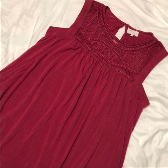🌟 Anthropologie Thyme & Honey Burgundy Dress - Picture 1 of 3